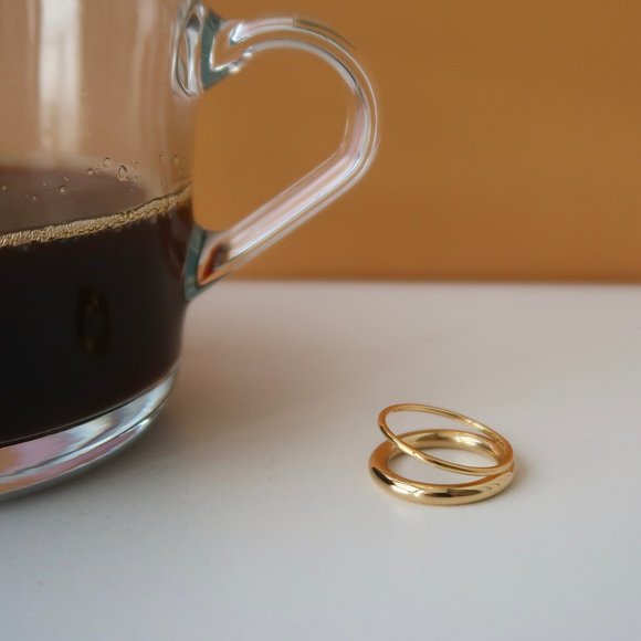 NEW 18K Gold Plated Double Layer Open Ring - Picture 2 of 6